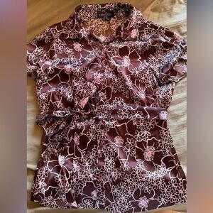 Vintage Rampage Brown and Pink Floral Blouse